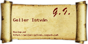 Geller István névjegykártya